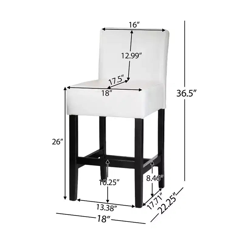 Sgabelli da bar da 64.7 cm, in pelle rigenerata, gambe e poggiapiedi tinti di scuro, 113 kg