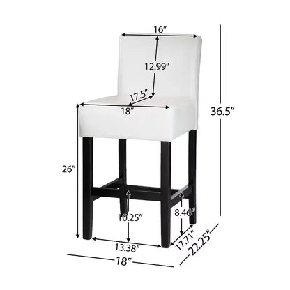 Sgabelli da bar da 64.7 cm, in pelle rigenerata, gambe e poggiapiedi tinti di scuro, 113 kg