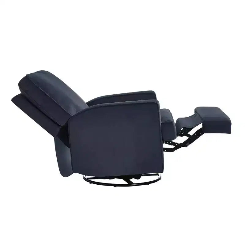 Poltrona Reclinabile Girevole, Twill Effetto Velluto Grigio, Girevole a 360°, Capacità 102 kg