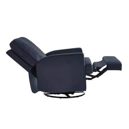 Poltrona Reclinabile Girevole, Twill Effetto Velluto Grigio, Girevole a 360°, Capacità 102 kg