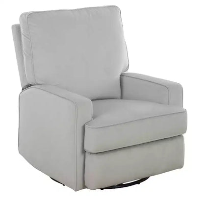 Poltrona Reclinabile Girevole, Twill Effetto Velluto Grigio, Girevole a 360°, Capacità 102 kg