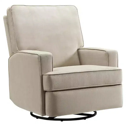 Poltrona Reclinabile Girevole, Twill Effetto Velluto Grigio, Girevole a 360°, Capacità 102 kg