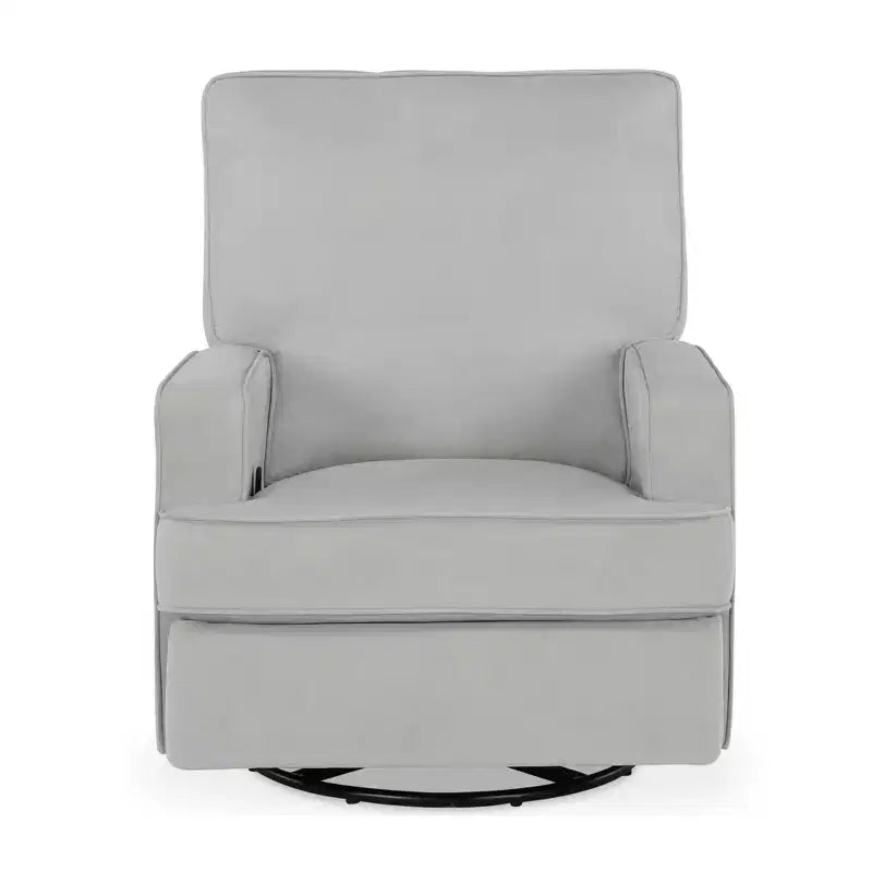 Poltrona Reclinabile Girevole, Twill Effetto Velluto Grigio, Girevole a 360°, Capacità 102 kg