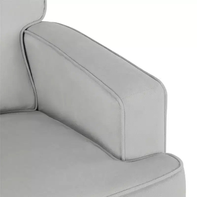 Poltrona Reclinabile Girevole, Twill Effetto Velluto Grigio, Girevole a 360°, Capacità 102 kg