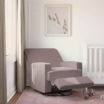 Poltrona Reclinabile Girevole, Twill Effetto Velluto Grigio, Girevole a 360°, Capacità 102 kg