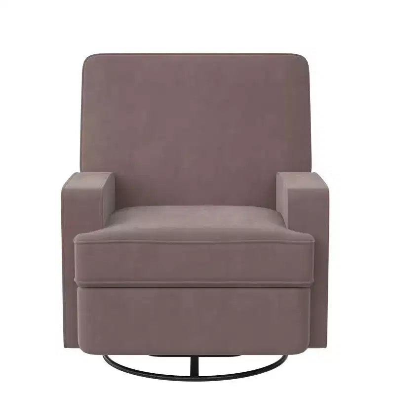 Poltrona Reclinabile Girevole, Twill Effetto Velluto Grigio, Girevole a 360°, Capacità 102 kg