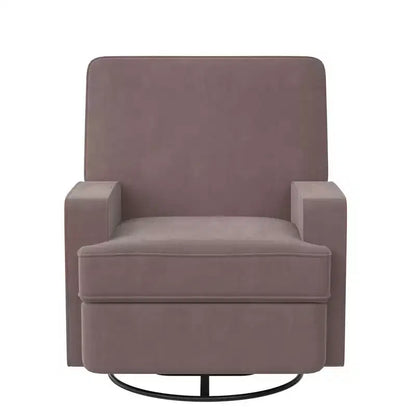 Poltrona Reclinabile Girevole, Twill Effetto Velluto Grigio, Girevole a 360°, Capacità 102 kg