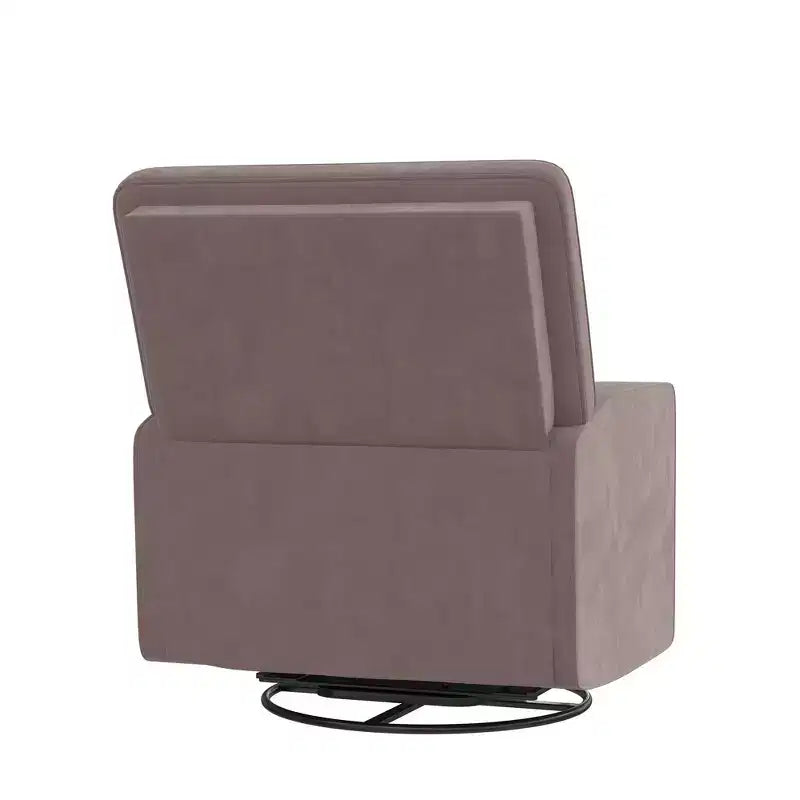 Poltrona Reclinabile Girevole, Twill Effetto Velluto Grigio, Girevole a 360°, Capacità 102 kg