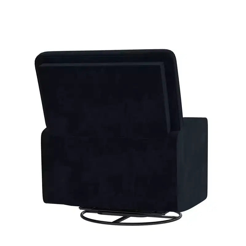 Poltrona Reclinabile Girevole, Twill Effetto Velluto Grigio, Girevole a 360°, Capacità 102 kg