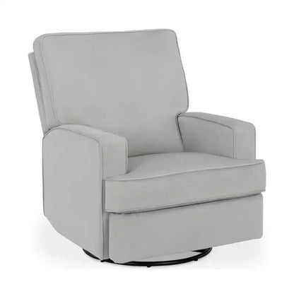 Poltrona Reclinabile Girevole, Twill Effetto Velluto Grigio, Girevole a 360°, Capacità 102 kg