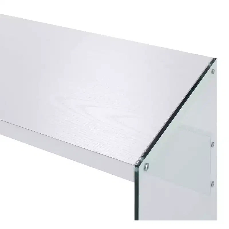 Tavolo Console Bianco da 44", Truciolato con Finitura Melaminica, Accento Moderno per Ingresso