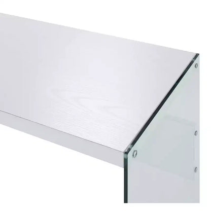Tavolo Console Bianco da 44", Truciolato con Finitura Melaminica, Accento Moderno per Ingresso