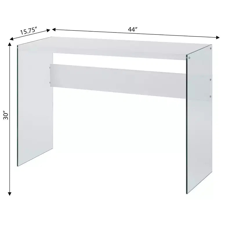 Tavolo Console Bianco da 44", Truciolato con Finitura Melaminica, Accento Moderno per Ingresso