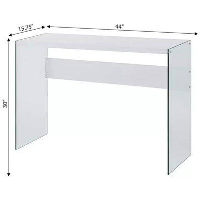 Tavolo Console Bianco da 44", Truciolato con Finitura Melaminica, Accento Moderno per Ingresso