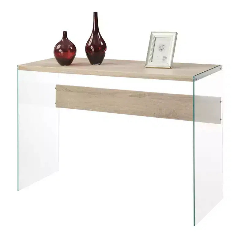 Tavolo Console Bianco da 44", Truciolato con Finitura Melaminica, Accento Moderno per Ingresso