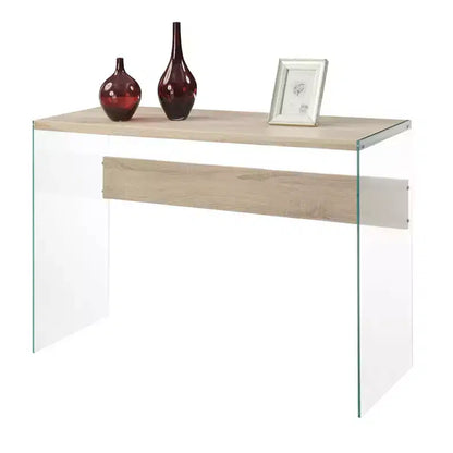 Tavolo Console Bianco da 44", Truciolato con Finitura Melaminica, Accento Moderno per Ingresso