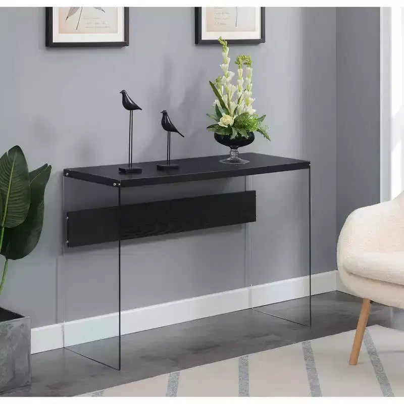 Tavolo Console Bianco da 44", Truciolato con Finitura Melaminica, Accento Moderno per Ingresso