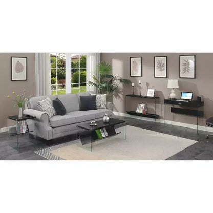 Tavolo Console Bianco da 44", Truciolato con Finitura Melaminica, Accento Moderno per Ingresso