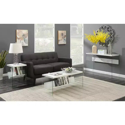 Tavolo Console Bianco da 44", Truciolato con Finitura Melaminica, Accento Moderno per Ingresso