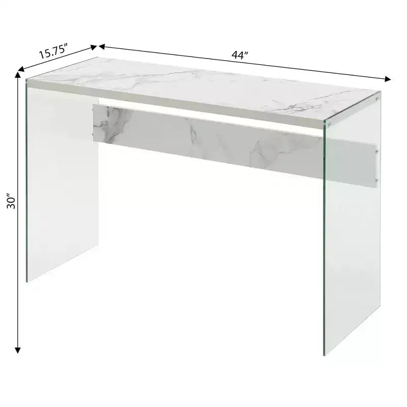Tavolo Console Bianco da 44", Truciolato con Finitura Melaminica, Accento Moderno per Ingresso