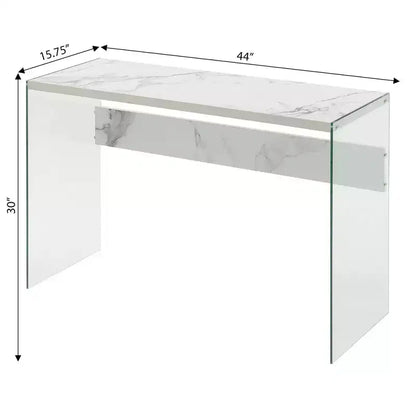 Tavolo Console Bianco da 44", Truciolato con Finitura Melaminica, Accento Moderno per Ingresso