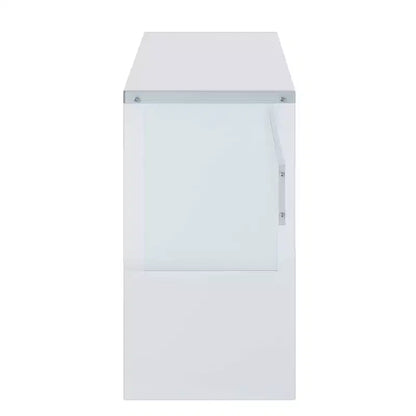 Tavolo Console Bianco da 44", Truciolato con Finitura Melaminica, Accento Moderno per Ingresso