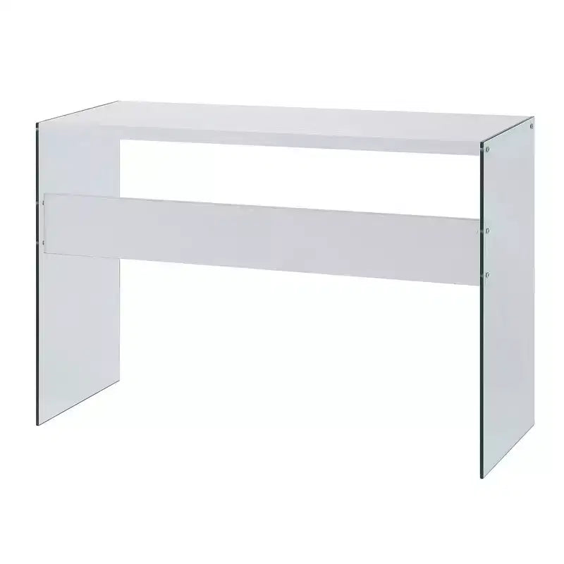 Tavolo Console Bianco da 44", Truciolato con Finitura Melaminica, Accento Moderno per Ingresso
