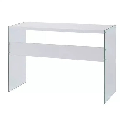 Tavolo Console Bianco da 44", Truciolato con Finitura Melaminica, Accento Moderno per Ingresso