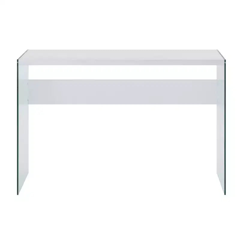 Tavolo Console Bianco da 44", Truciolato con Finitura Melaminica, Accento Moderno per Ingresso