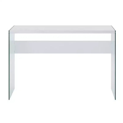 Tavolo Console Bianco da 44", Truciolato con Finitura Melaminica, Accento Moderno per Ingresso